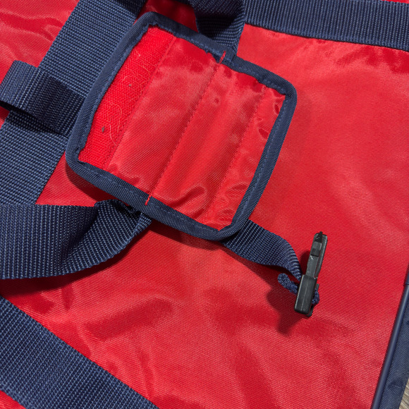 Polo Ralph Lauren Men's Large Red Blue Sport Casual Adjustable Strap Duffle Bag - Picture 9 of 12